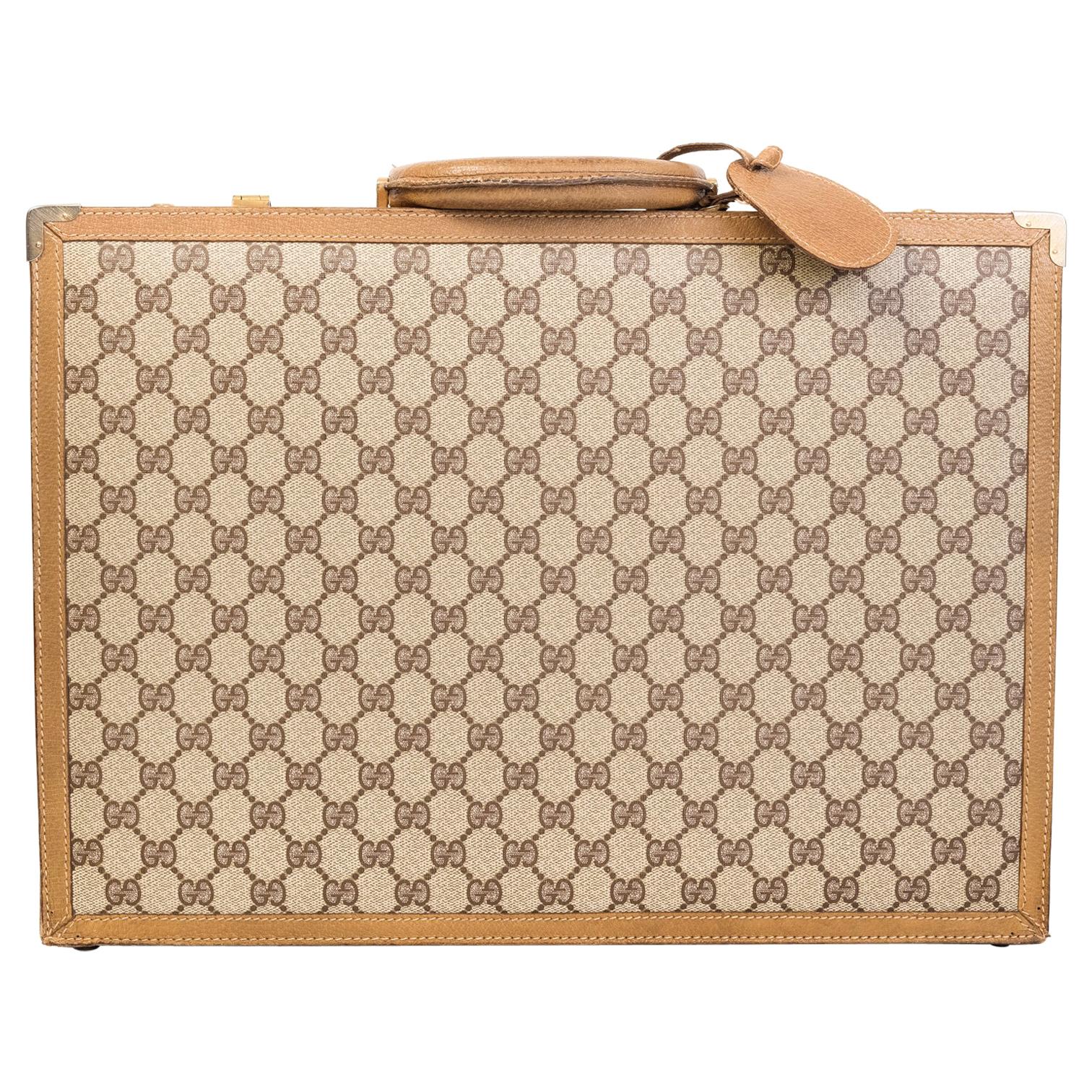 Gucci Vintage Double G Canvas Briefcase