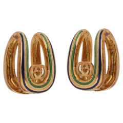Gemelos Gucci Vintage Esmalte Oro Amarillo 18k