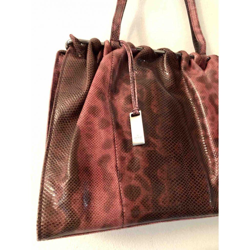 Gucci Vintage Exotic Leather Lizard Handbag in Multicolour In Good Condition In Carnate, IT