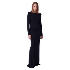 Gucci by Tom Ford Vintage H/W 1996 Laufsteg Rückenfreies schwarzes Kleid mit goldenem Gürtel