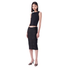 Gucci Vintage F/W 2002 Bodycon Falda Midi Negra