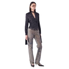 Gucci Vintage F/W 2003 Black Padded Corset Silk Blouse