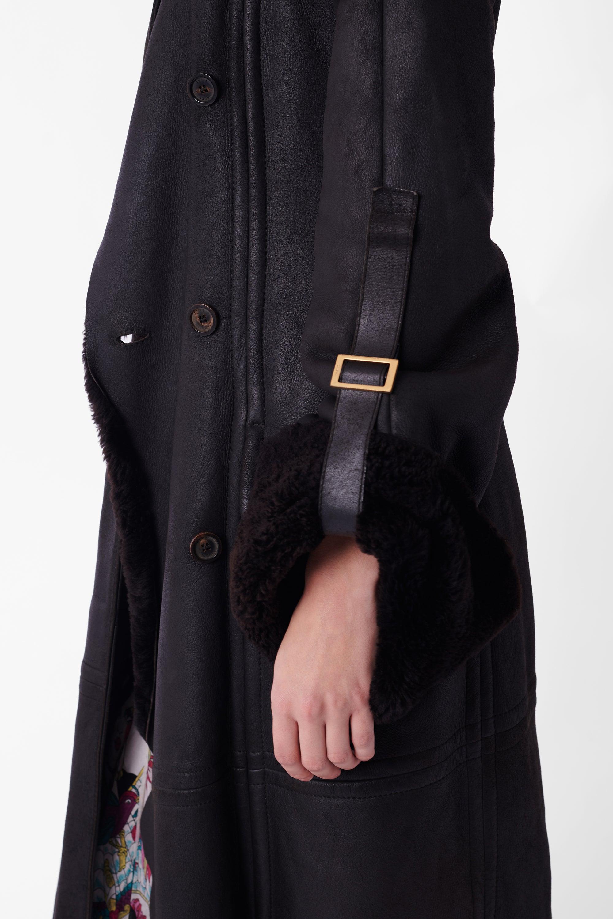 Coates vintage F&F 2003 in shearling nero per la sfilata di Gucci in vendita 1