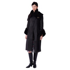 Gucci Vintage F/W 2003 Black Shearling Runway Coat