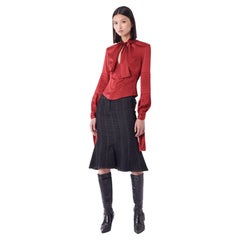 Gucci Vintage H/W 2003 Rote Korsettbluse aus Seide