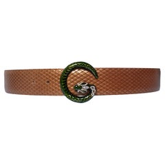 Gucci, vintage faux snake belt in brown and green Gucci, vintage faux snake belt in brown and green