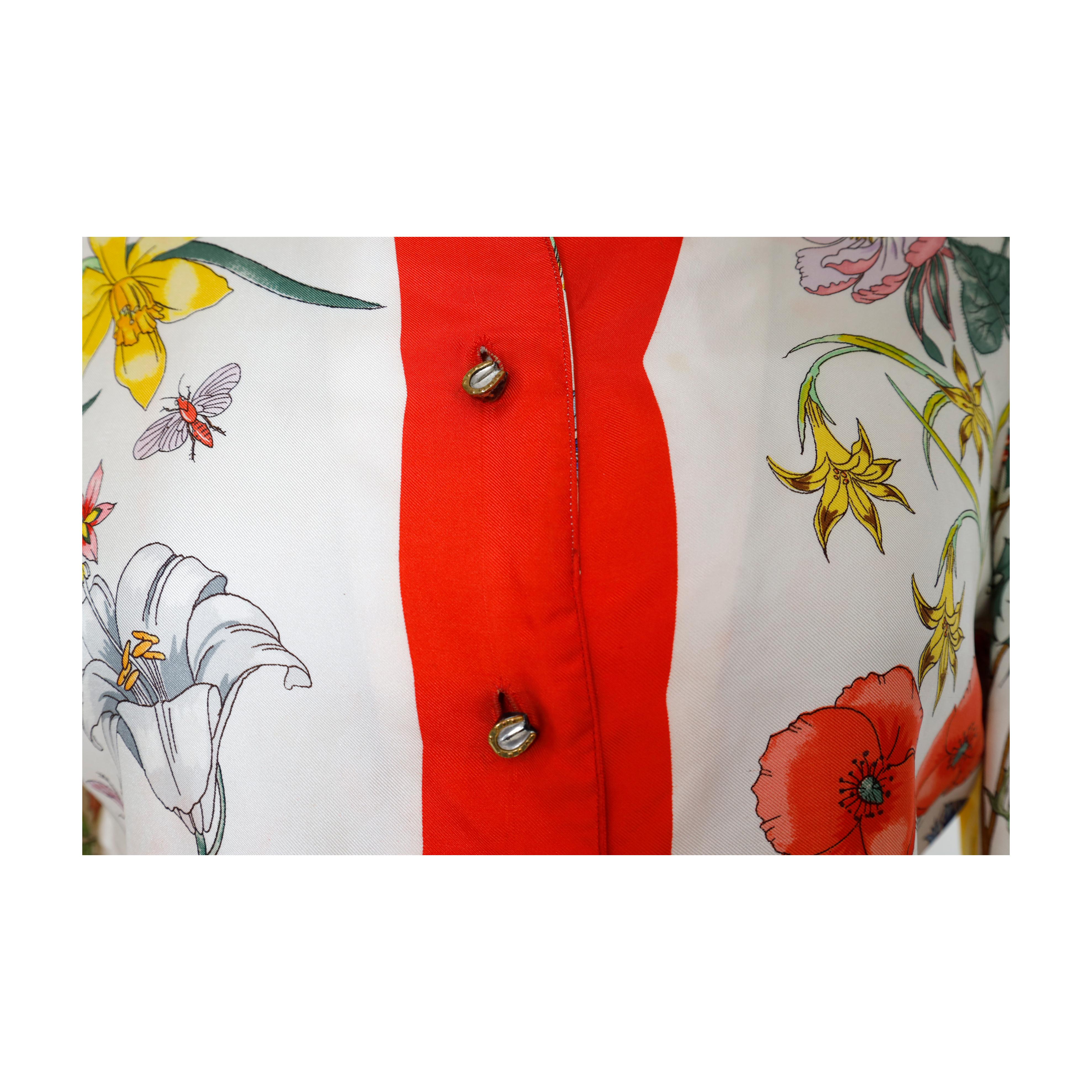 Women's or Men's Gucci Vintage Flora Silk Shirt