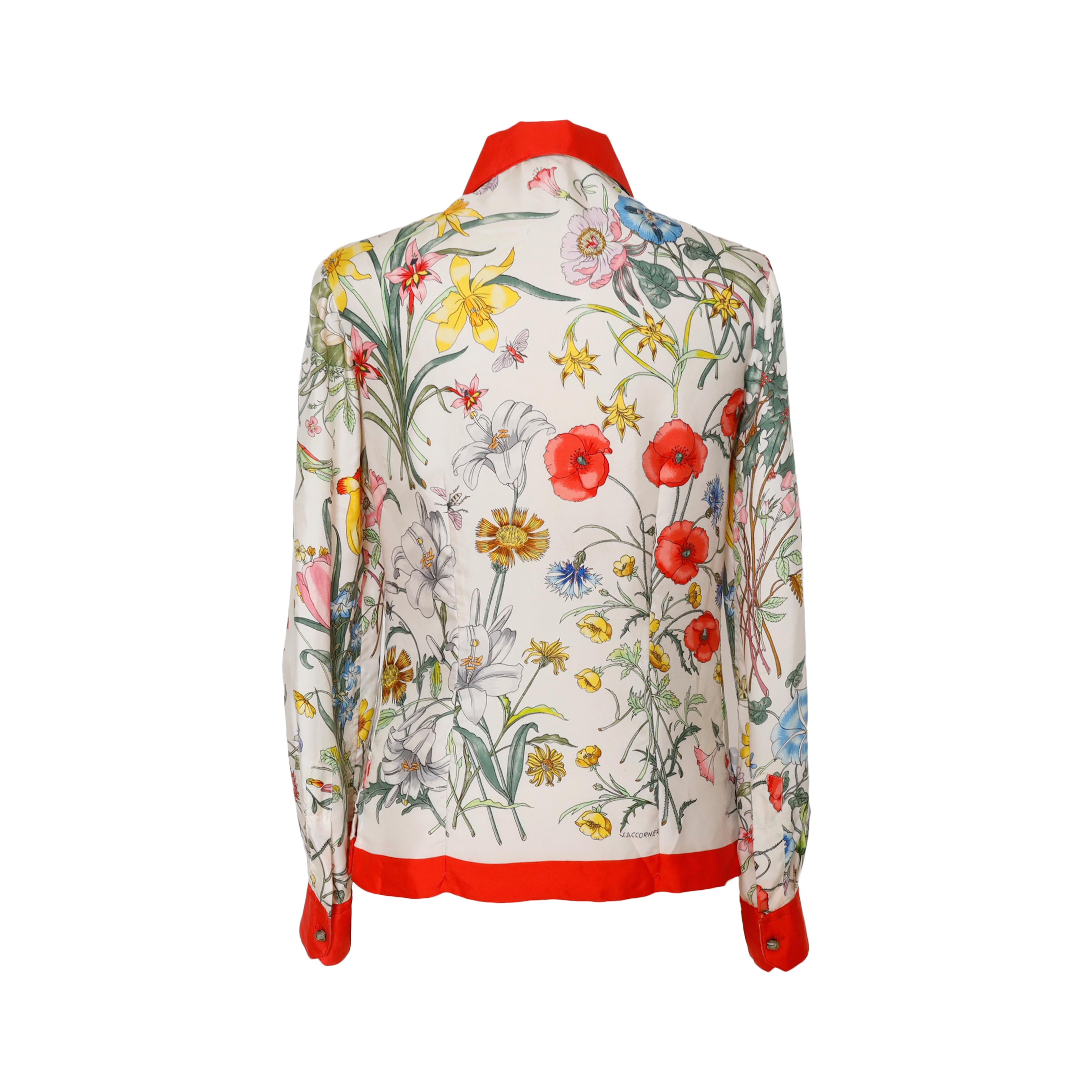 Gucci Vintage Flora Silk Shirt 1
