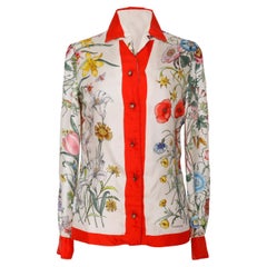 Gucci Vintage Flora Silk Shirt