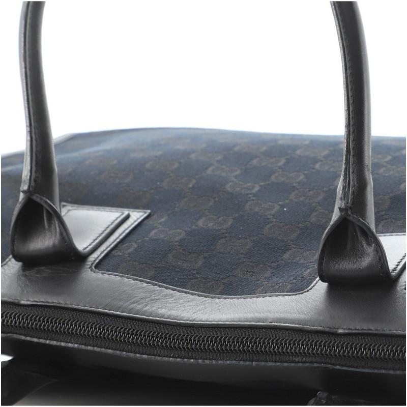Gucci Vintage Front Pocket Zip Tote GG Canvas mit Leder groß 2
