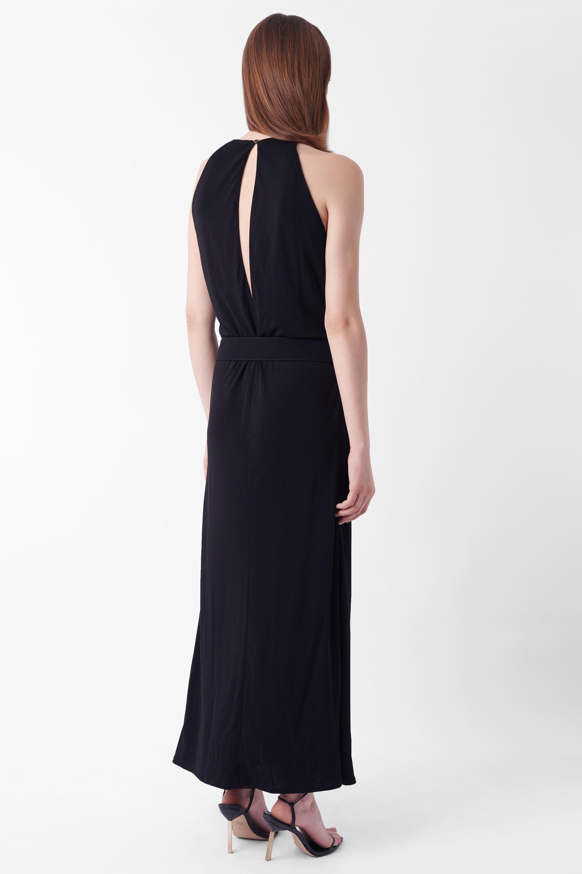 Gucci Vintage FW 1996 Runway Keyhole Black Maxi Dress For Sale 1