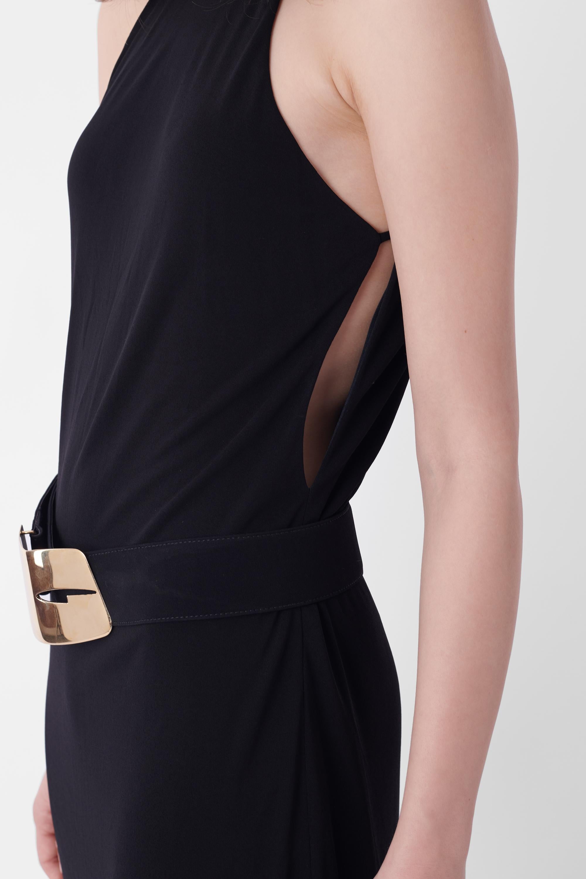 Gucci Vintage FW 1996 Runway Keyhole Black Maxi Dress For Sale 2