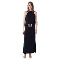 Gucci Vintage Runway 1996 - Robe longue noire avec trou de serrure