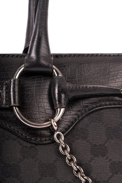 Gucci Vintage "GG" Black Monogram Shoulder Bag
