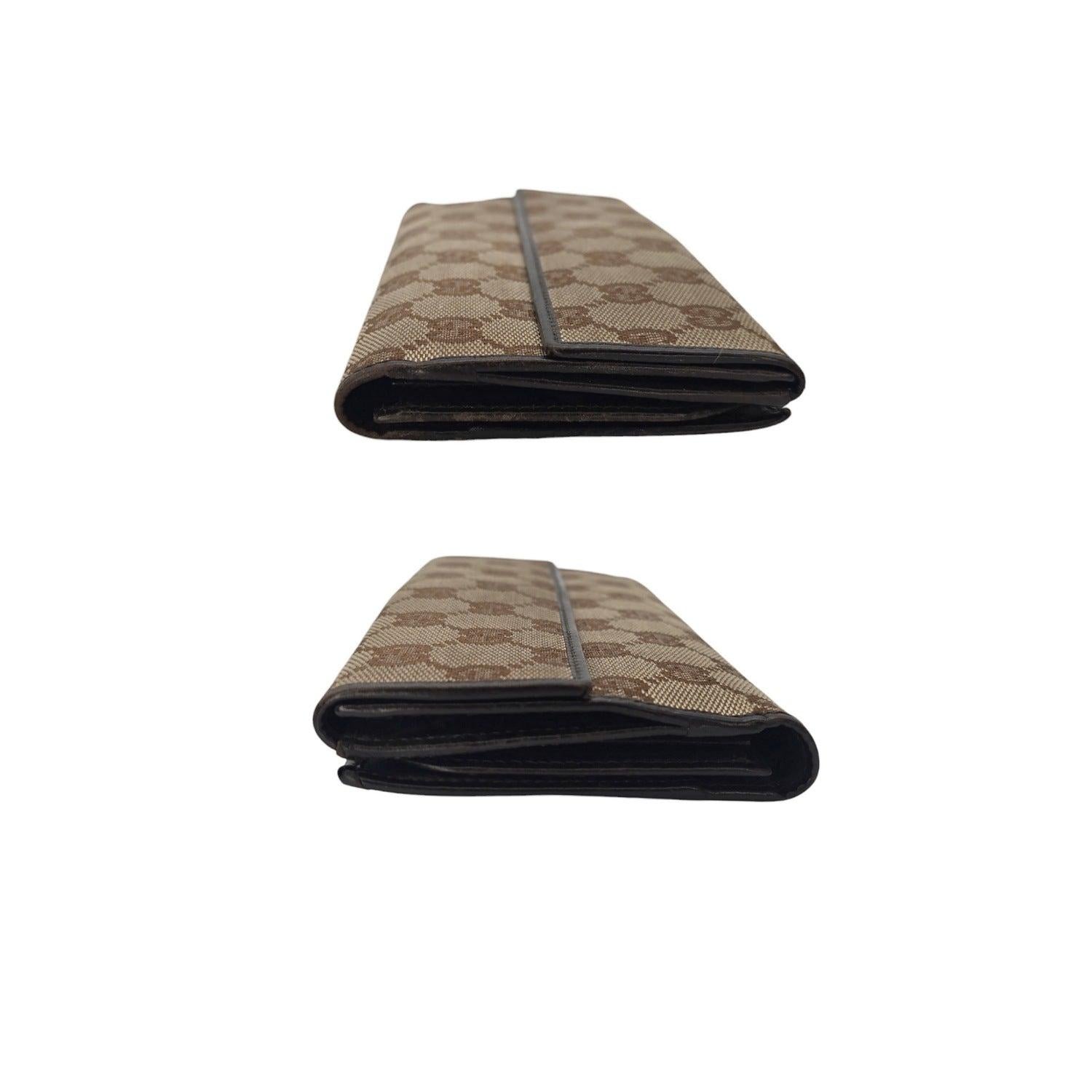 Gucci Vintage GG Canvas Horsebit Continental Wallet In Good Condition For Sale In Scottsdale, AZ