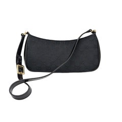 Gucci Vintage GG Canvas Patent-Leather Trim Mini Baguette