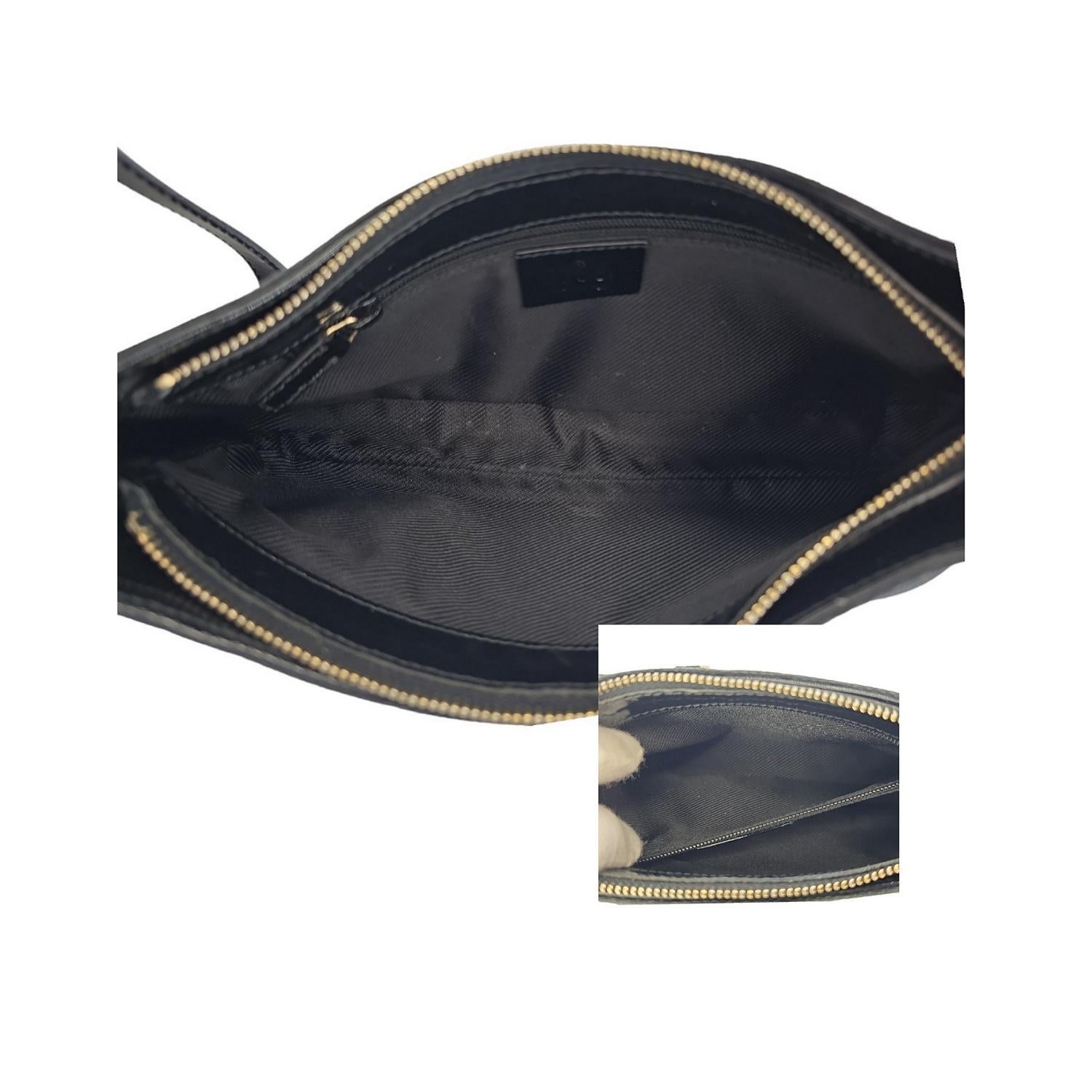 Gucci Vintage GG Canvas Patent-Leather Trim Mini Baguette For Sale 1