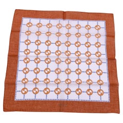 Gucci Retro GG Logo Cotton Neck Scarf Pocket Square Orange