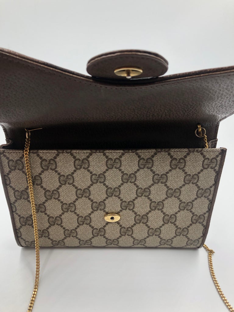 Gucci Vintage GG Logo Crossbody Bag with Gold Chain at 1stDibs | gucci ...