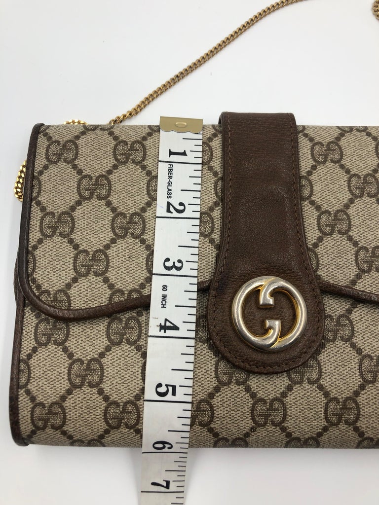 Gucci Vintage GG Logo Crossbody Bag with Gold Chain at 1stDibs | gucci ...