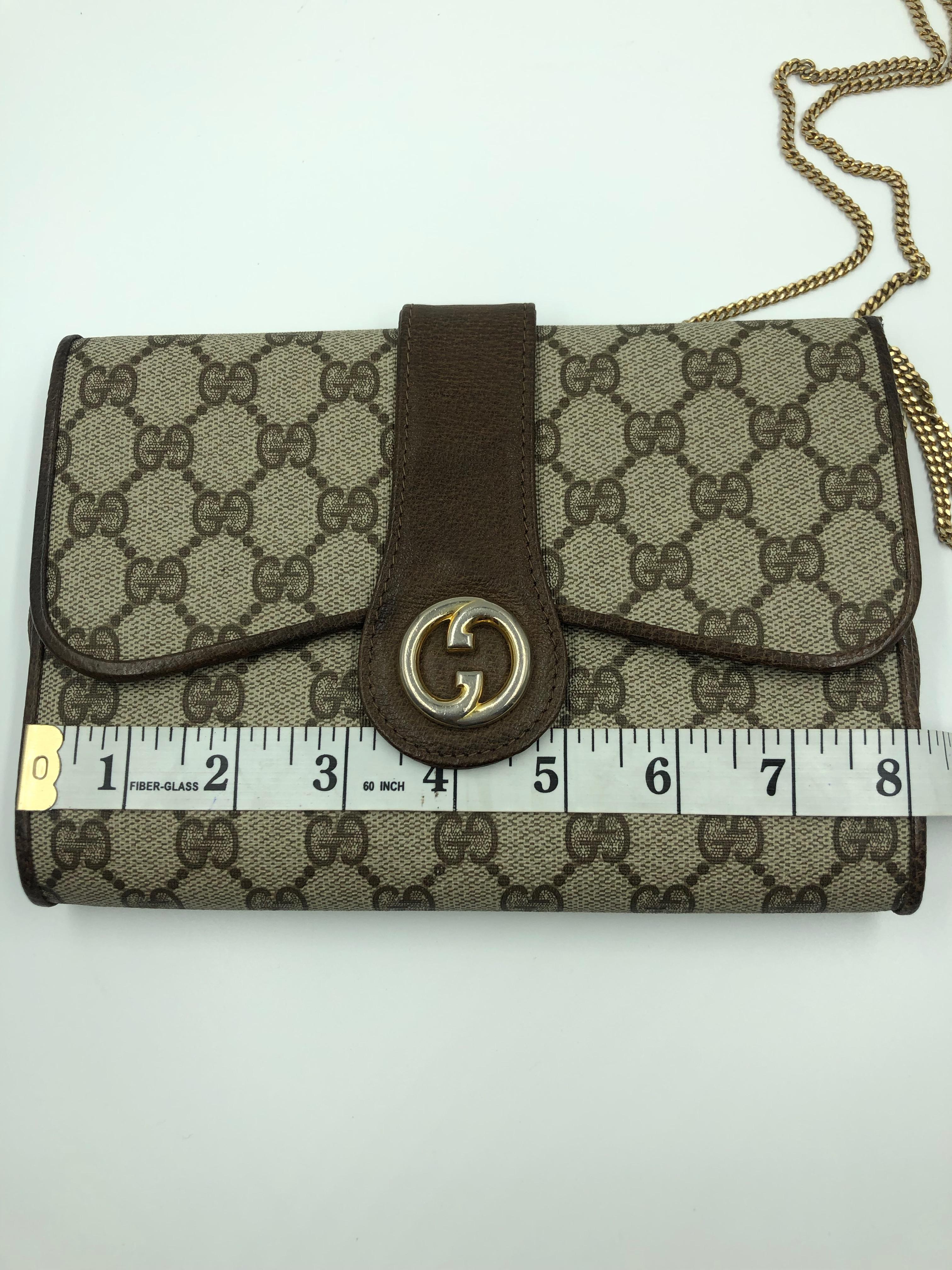Gucci Vintage GG Logo Crossbody Bag with Gold Chain 1