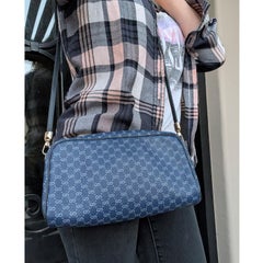 Gucci Vintage GG Micro Monogram Navy Shoulder Bag