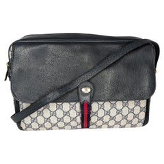 Gucci Vintage GG Micro Monogram Navy Web Messenger