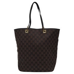 Gucci Vintage GG Monogram Canvas Tote Brown