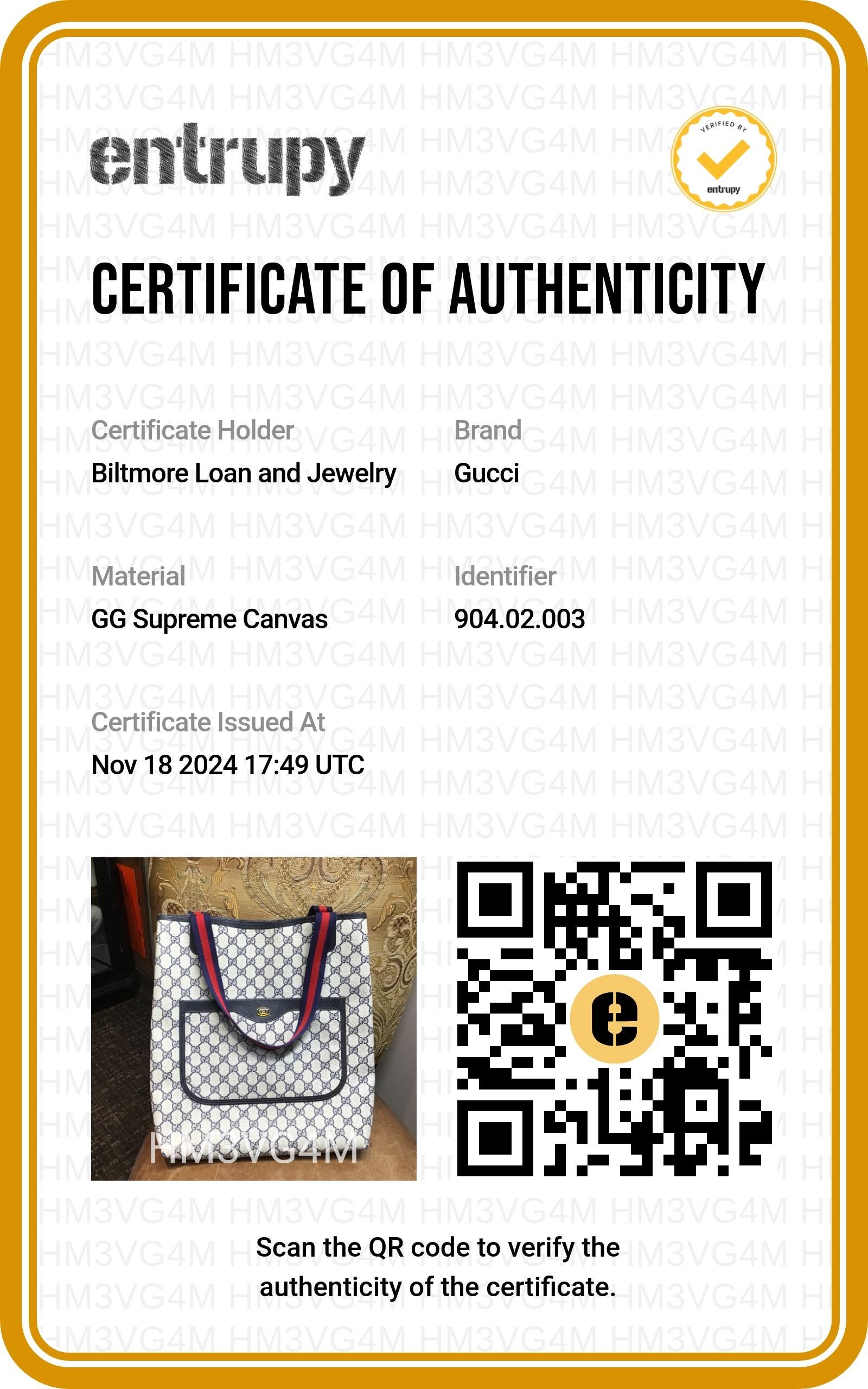 Gucci Vintage GG Monogram Sherry Cloth Tote For Sale 5