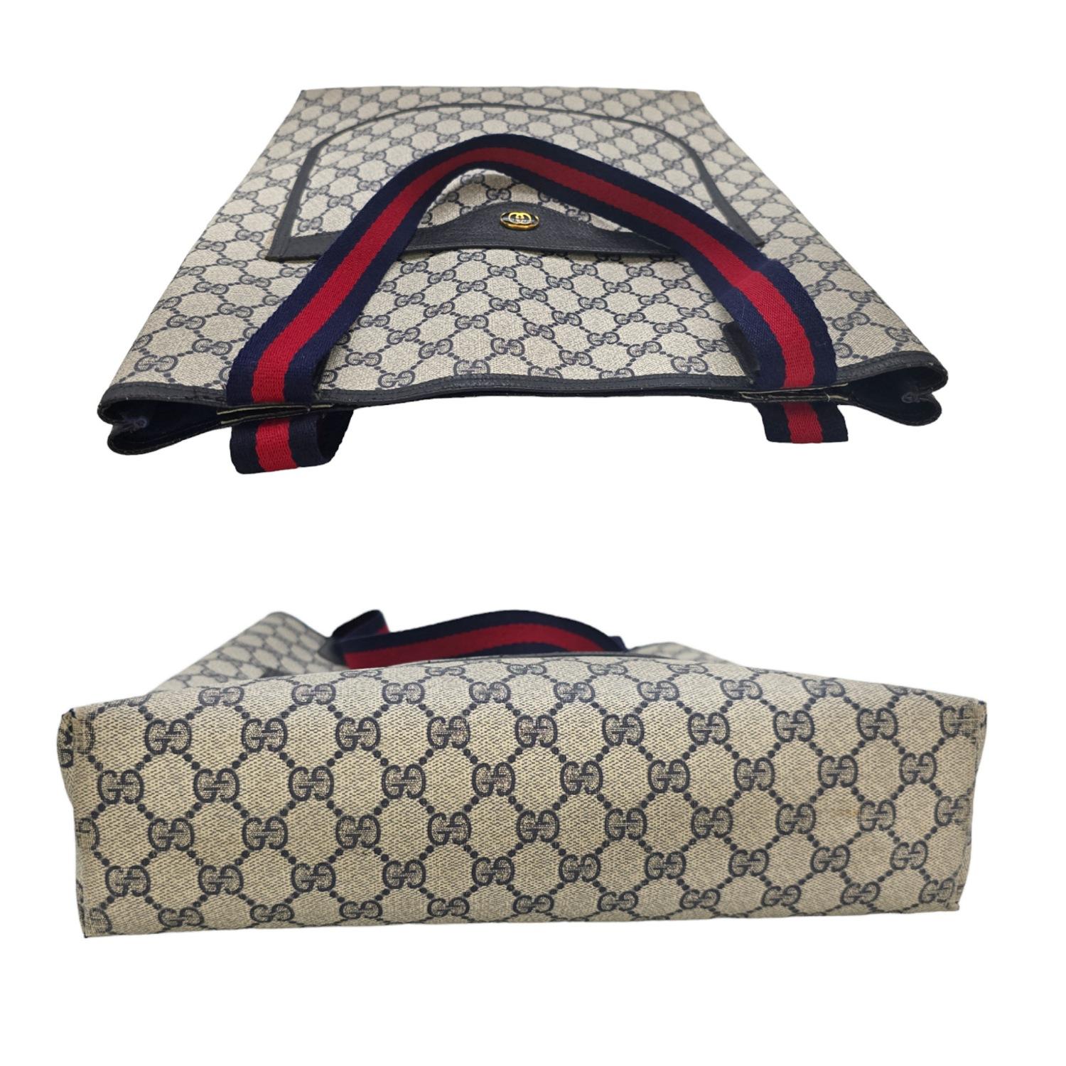 Gucci Vintage GG Monogram Sherry Cloth Tote In Good Condition For Sale In Scottsdale, AZ