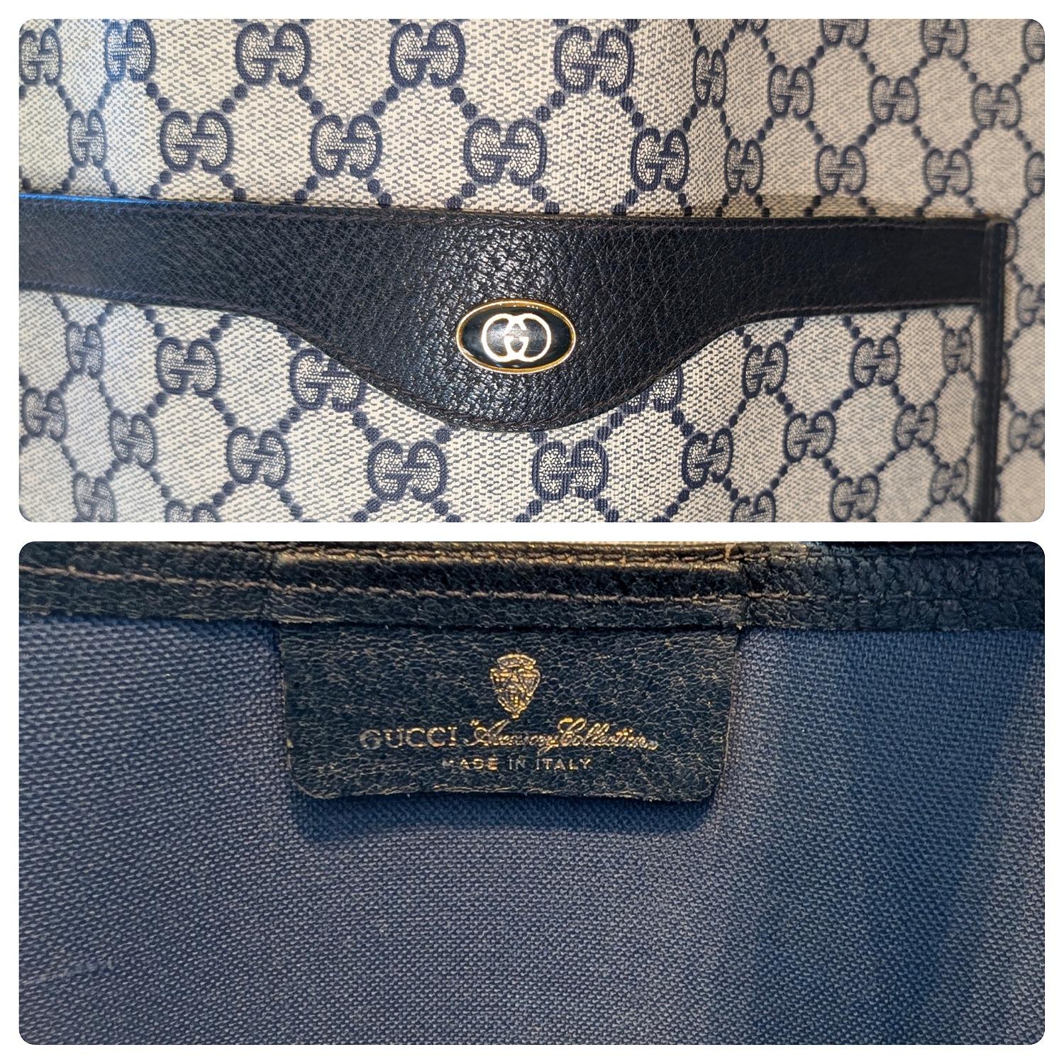 Gucci Vintage GG Monogram Sherry Cloth Tote For Sale 2