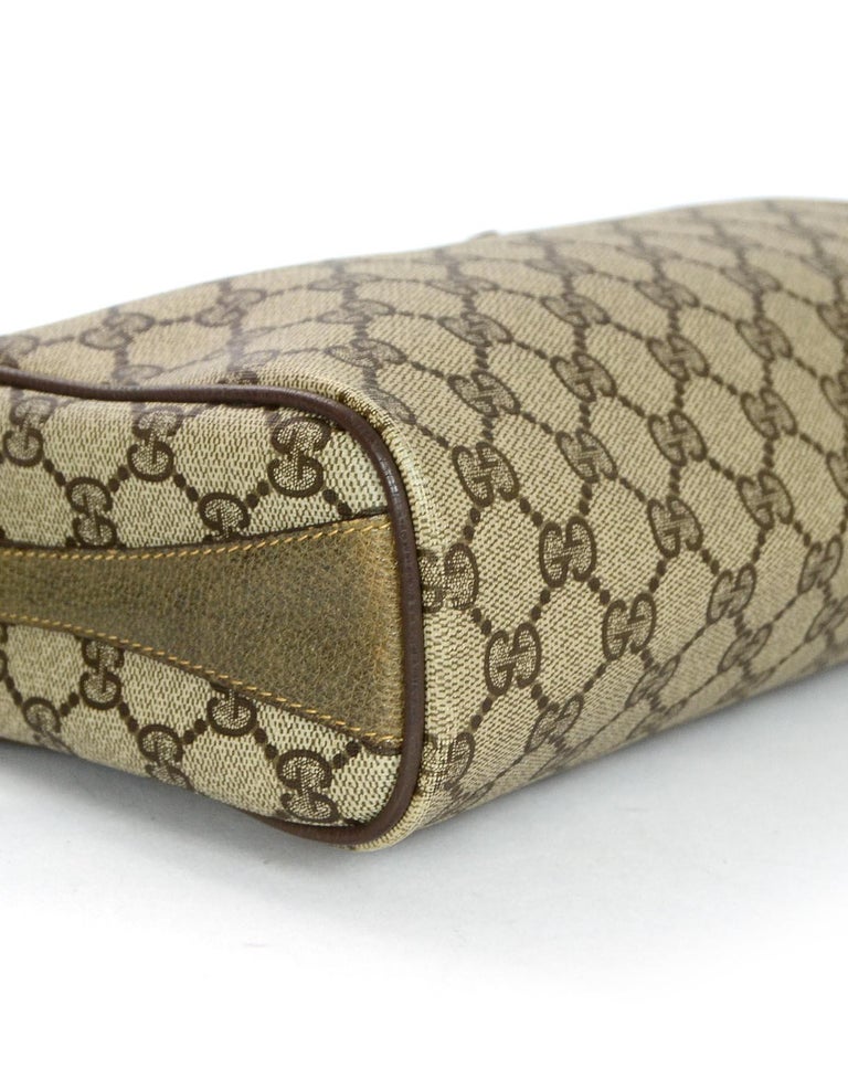 Gucci Vintage GG Monogram Supreme Zip Top Crossbody Bag W/  Detail