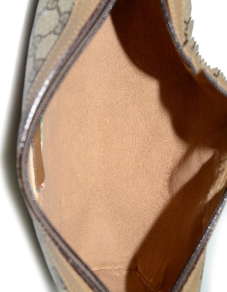 Gucci Vintage Gg Monogram Supreme Zip Top Crossbody Bag W Web Detail For Sale At 1stdibs