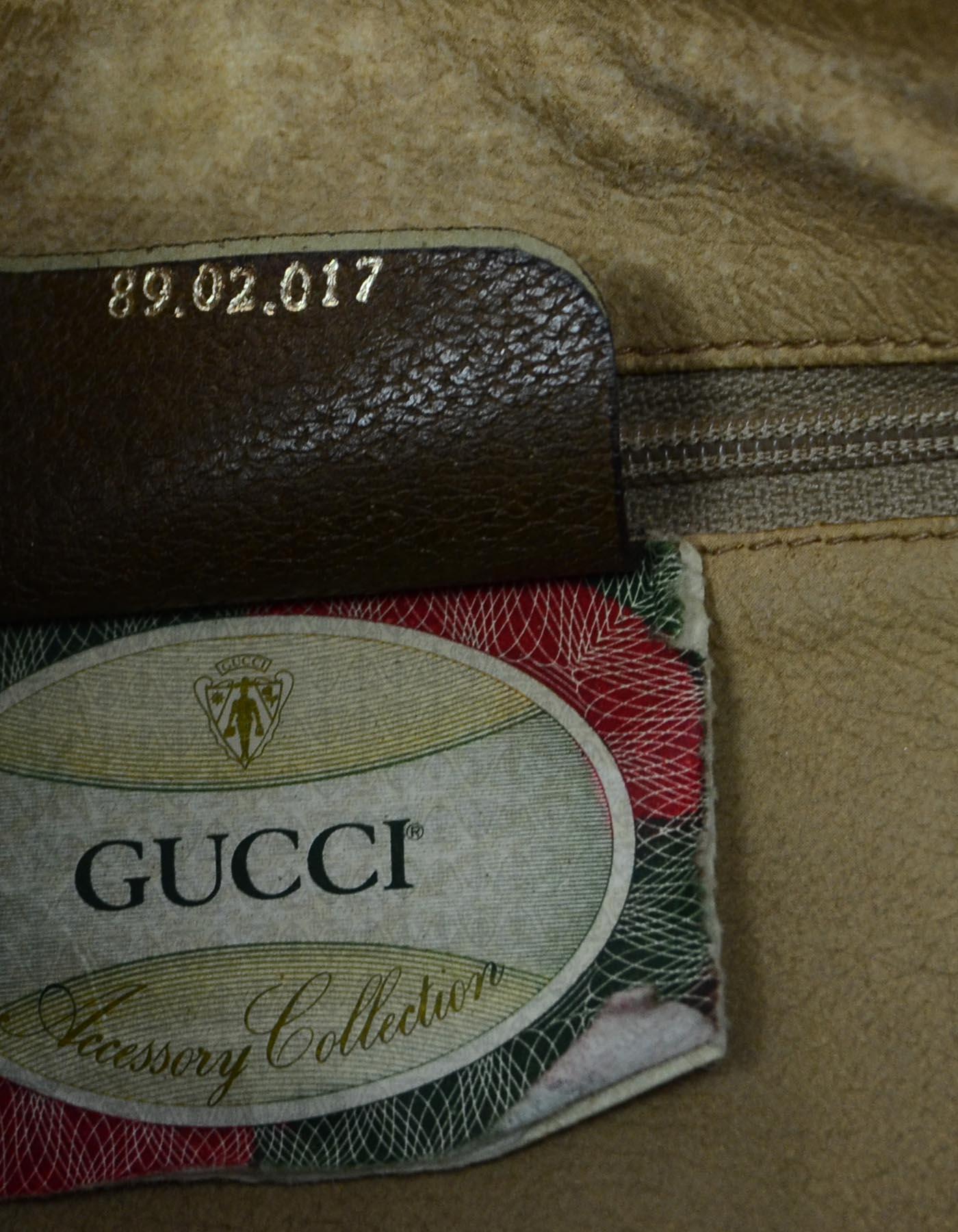 Gucci Vintage GG Monogram Supreme Zip Top Crossbody Bag W/ Web Detail  2