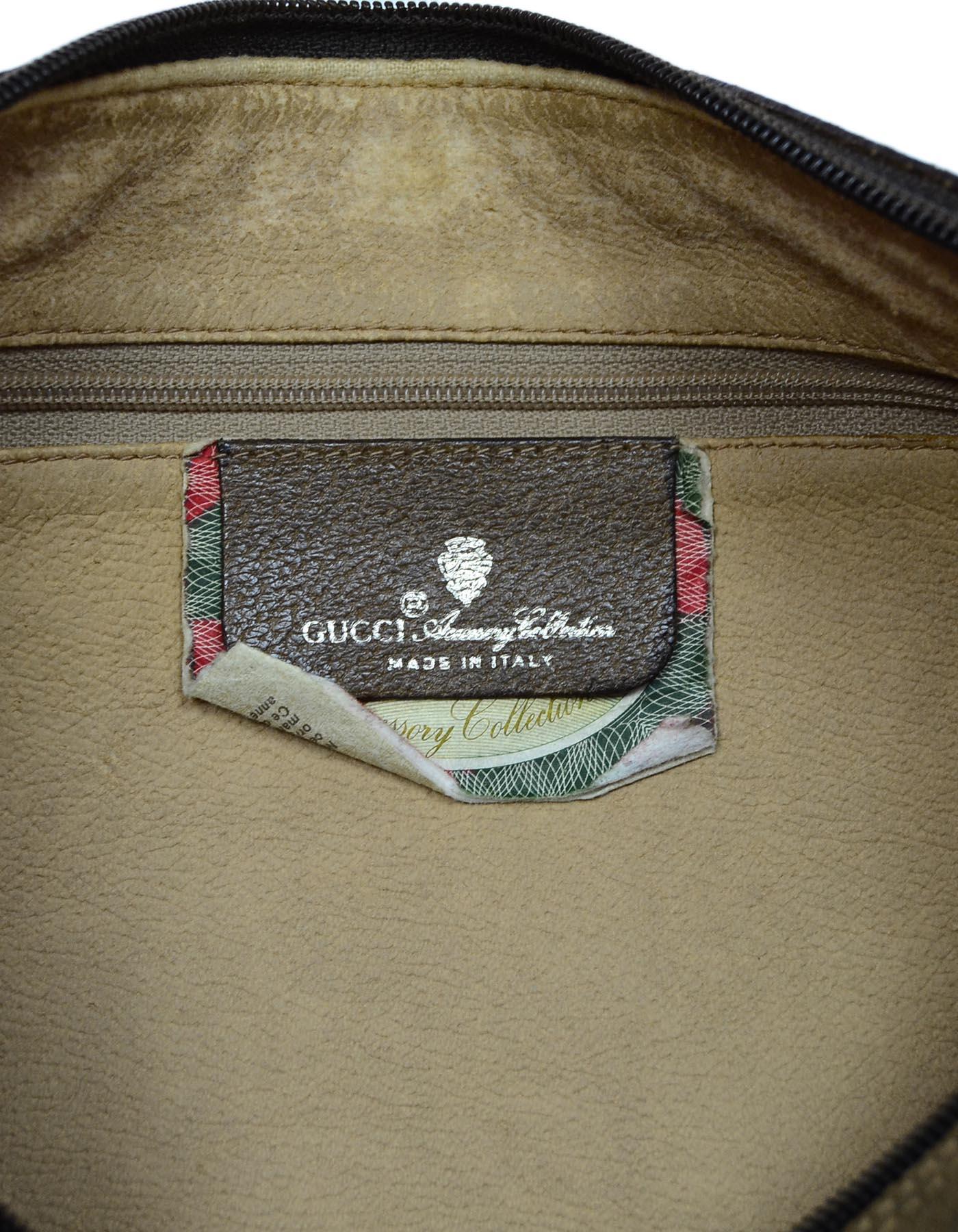 Gucci Vintage GG Monogram Supreme Zip Top Crossbody Bag W/ Web Detail  3