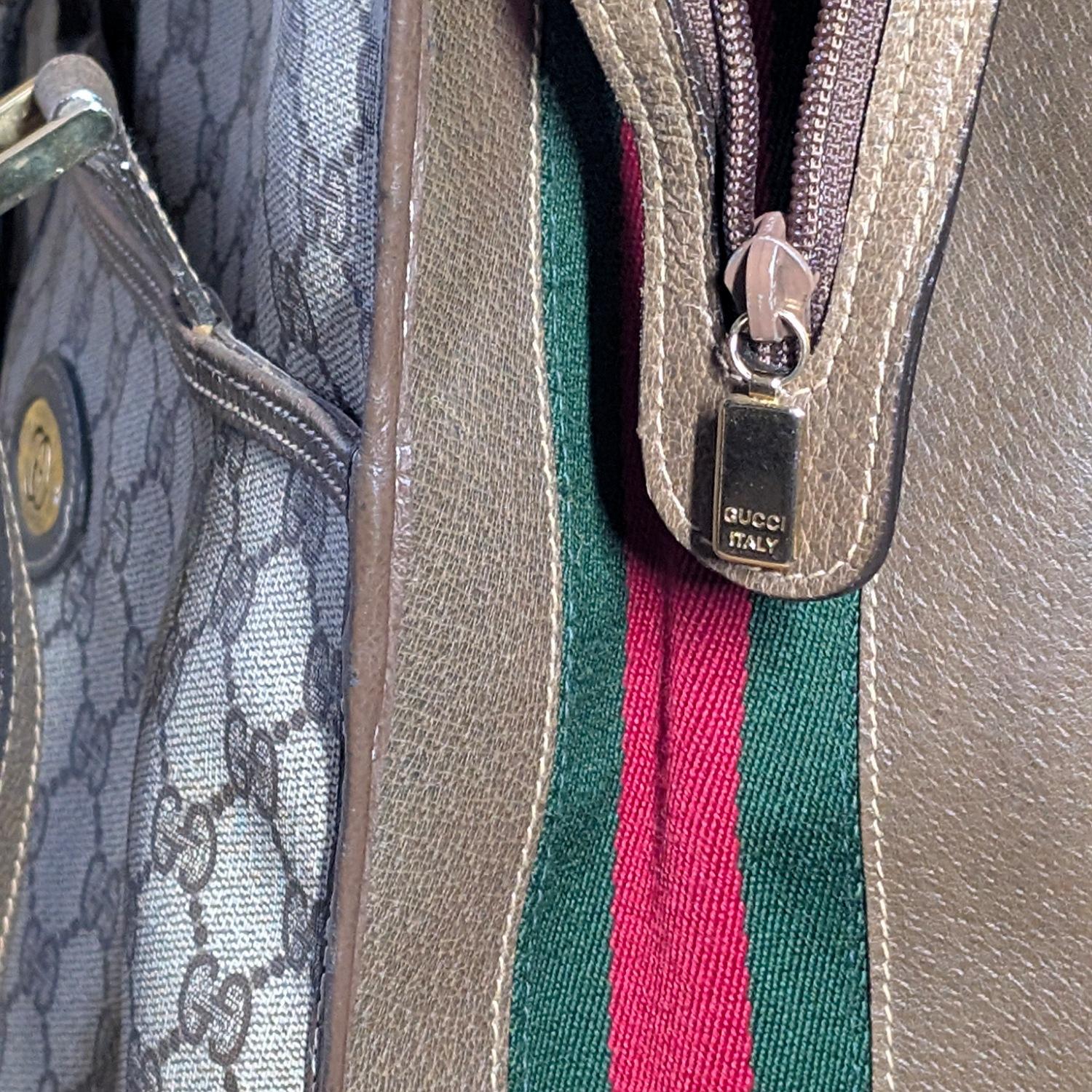 Gucci Vintage GG Plus Canvas Sherry Web Tote im Angebot 7