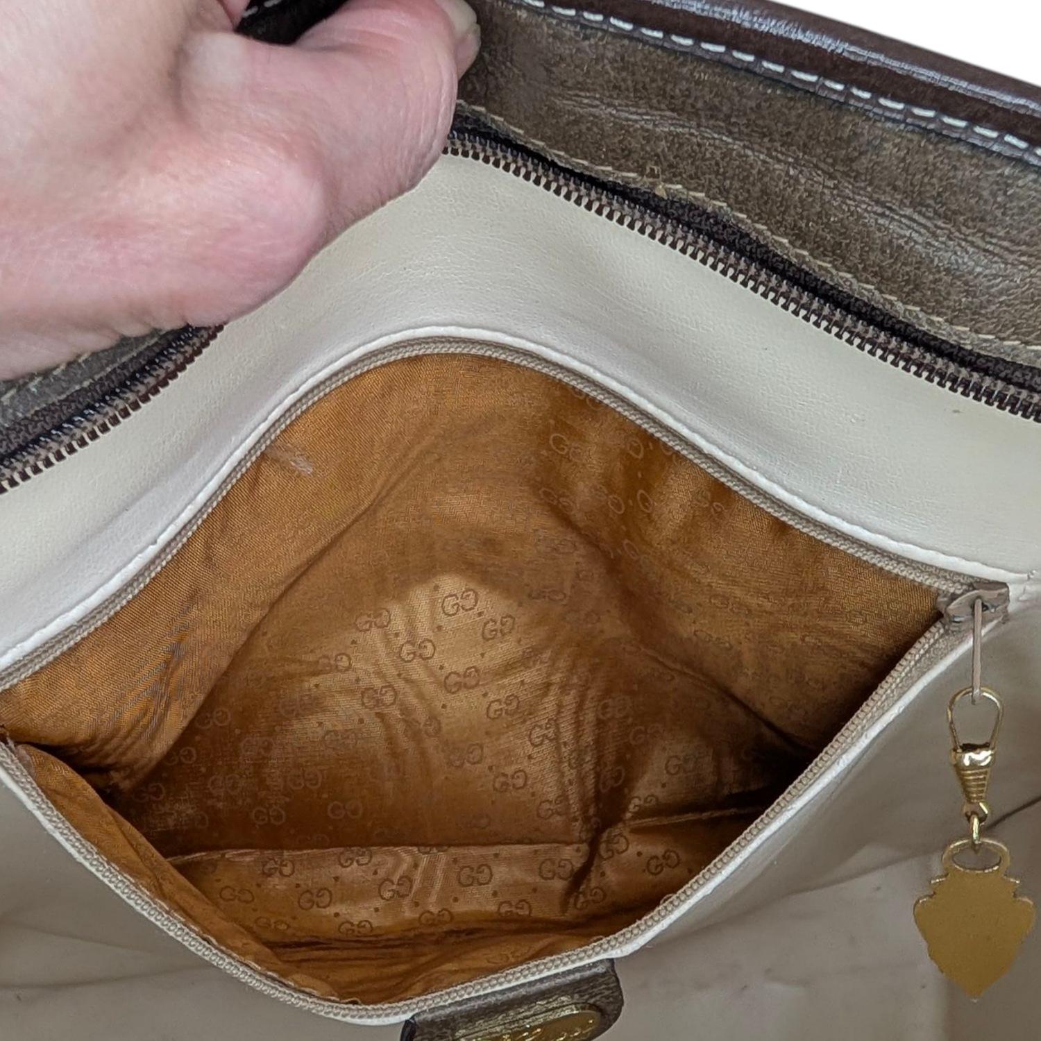 Gucci Vintage GG Plus Canvas Sherry Web Tote im Angebot 3