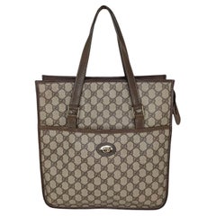 Gucci Vintage GG Plus Canvas Sherry Web Tote