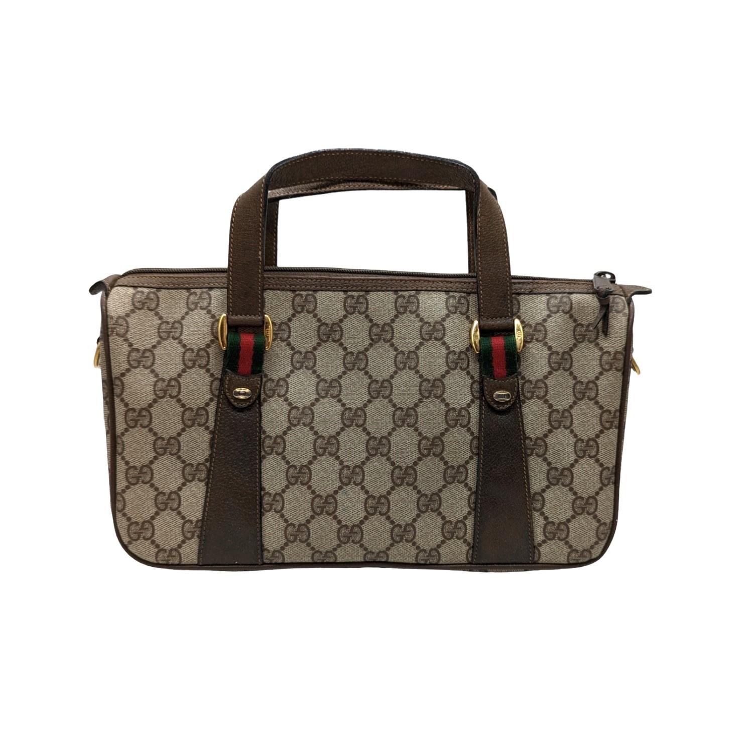Gucci Vintage Web Boston Bag - For Sale on 1stDibs