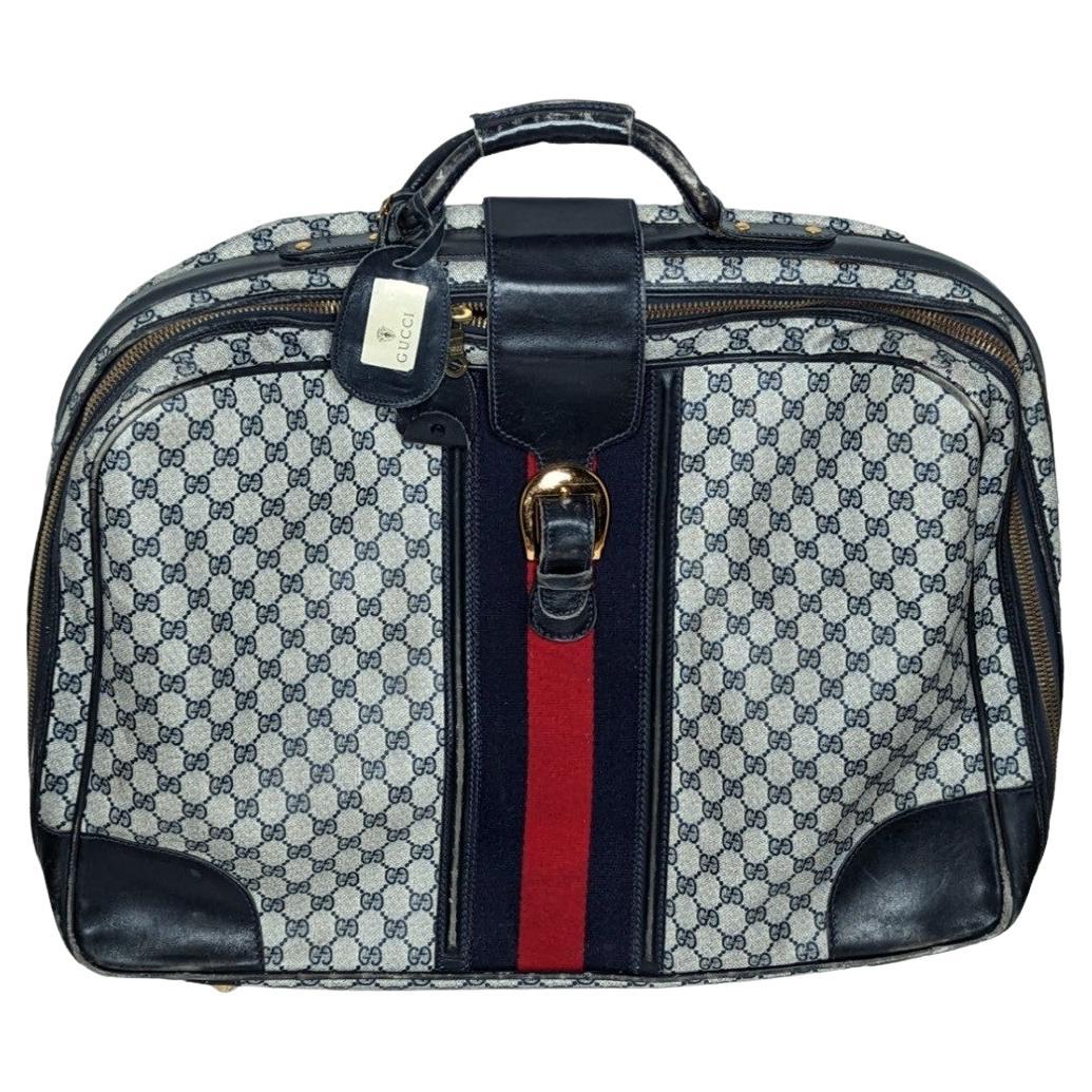 Gucci Vintage GG Plus Web Suitcase Luggage