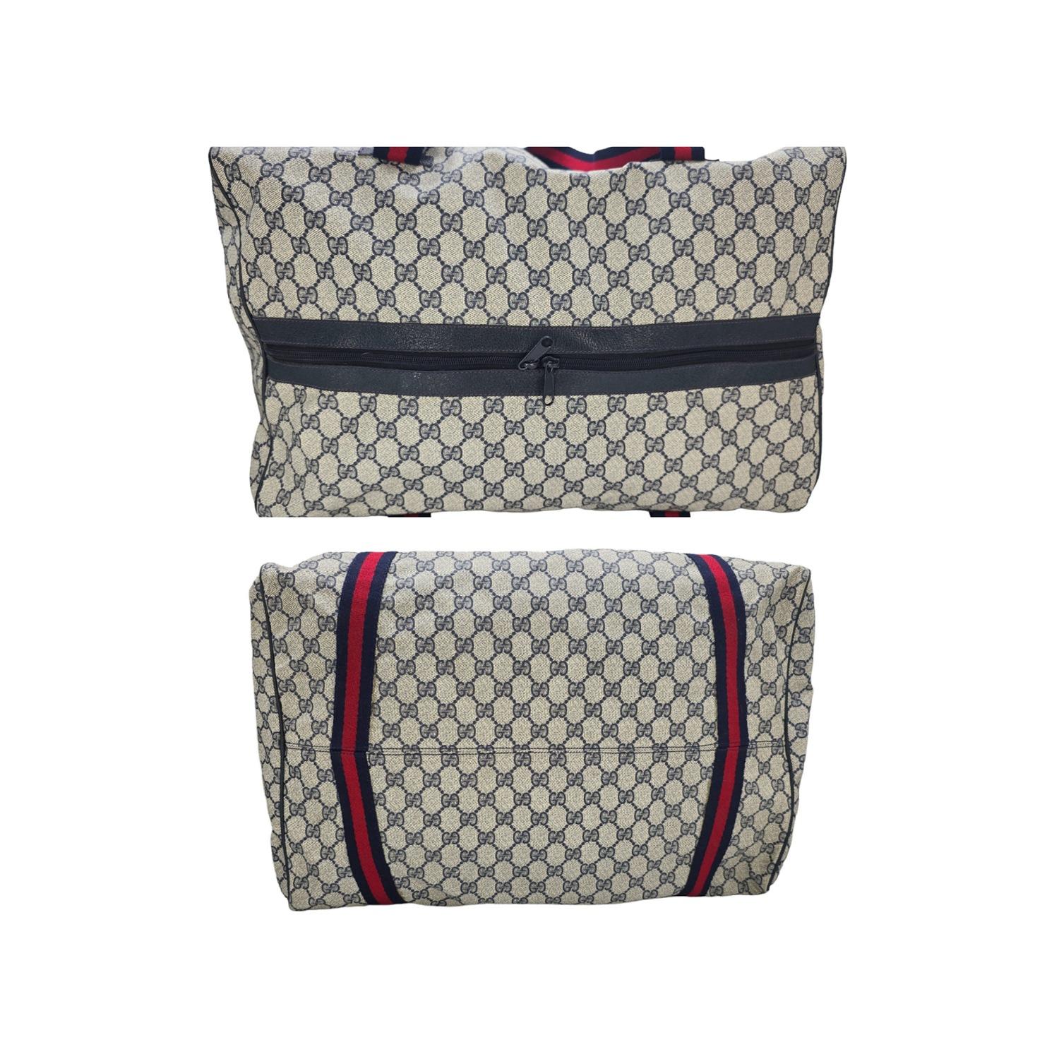 Women's or Men's Gucci Vintage GG Plus Weekender Carry-on Duffle Bag For Sale