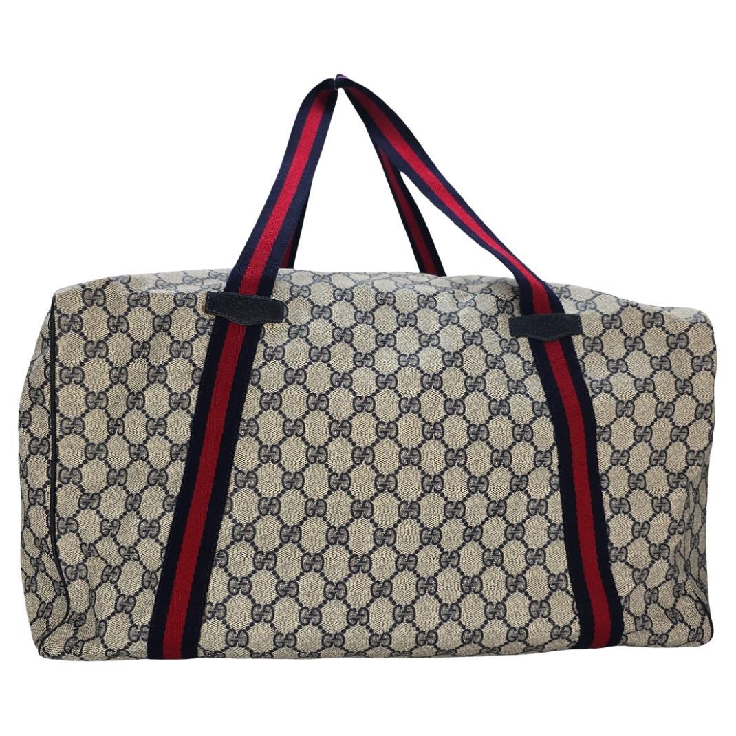 Gucci Vintage GG Plus Weekender Carry-on Duffle Bag For Sale