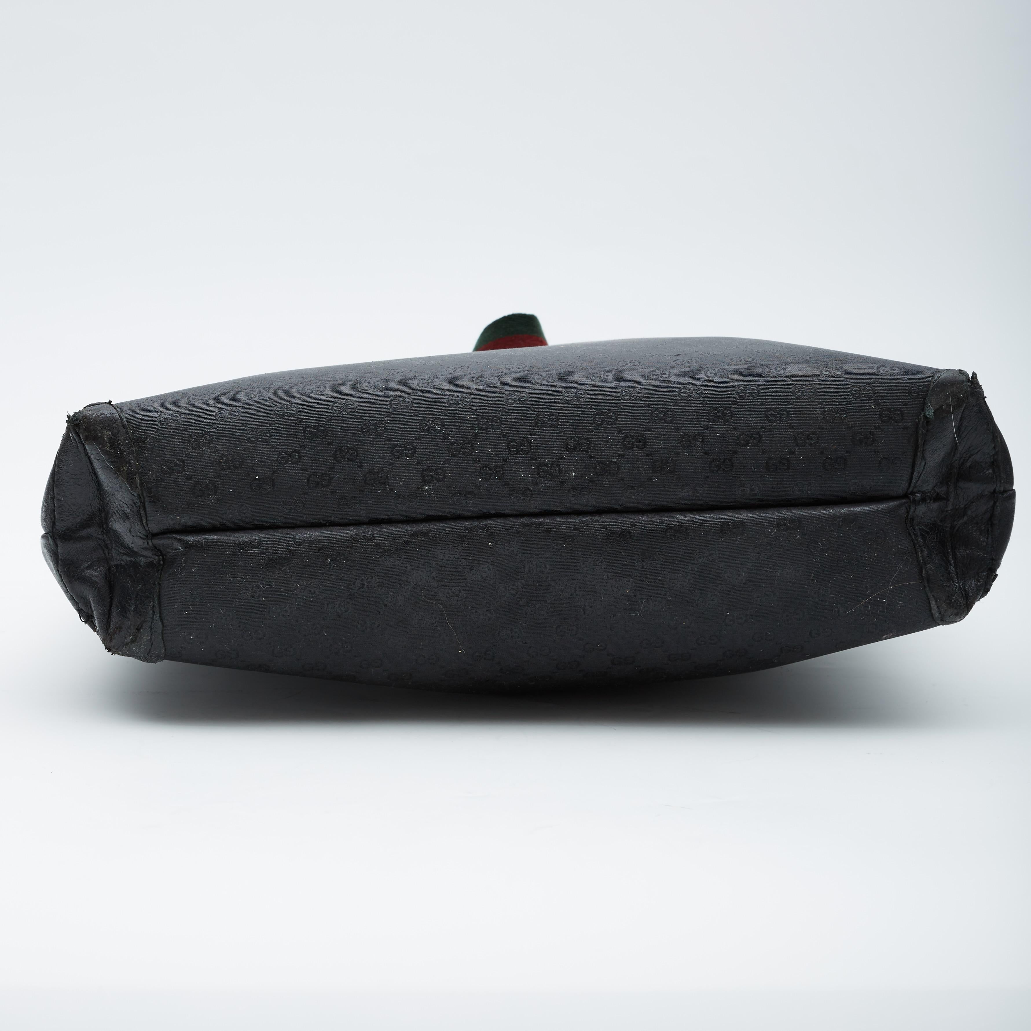 Femenino o masculino Bolso Tote Gucci Vintage GG Supreme Negro Tiras Web