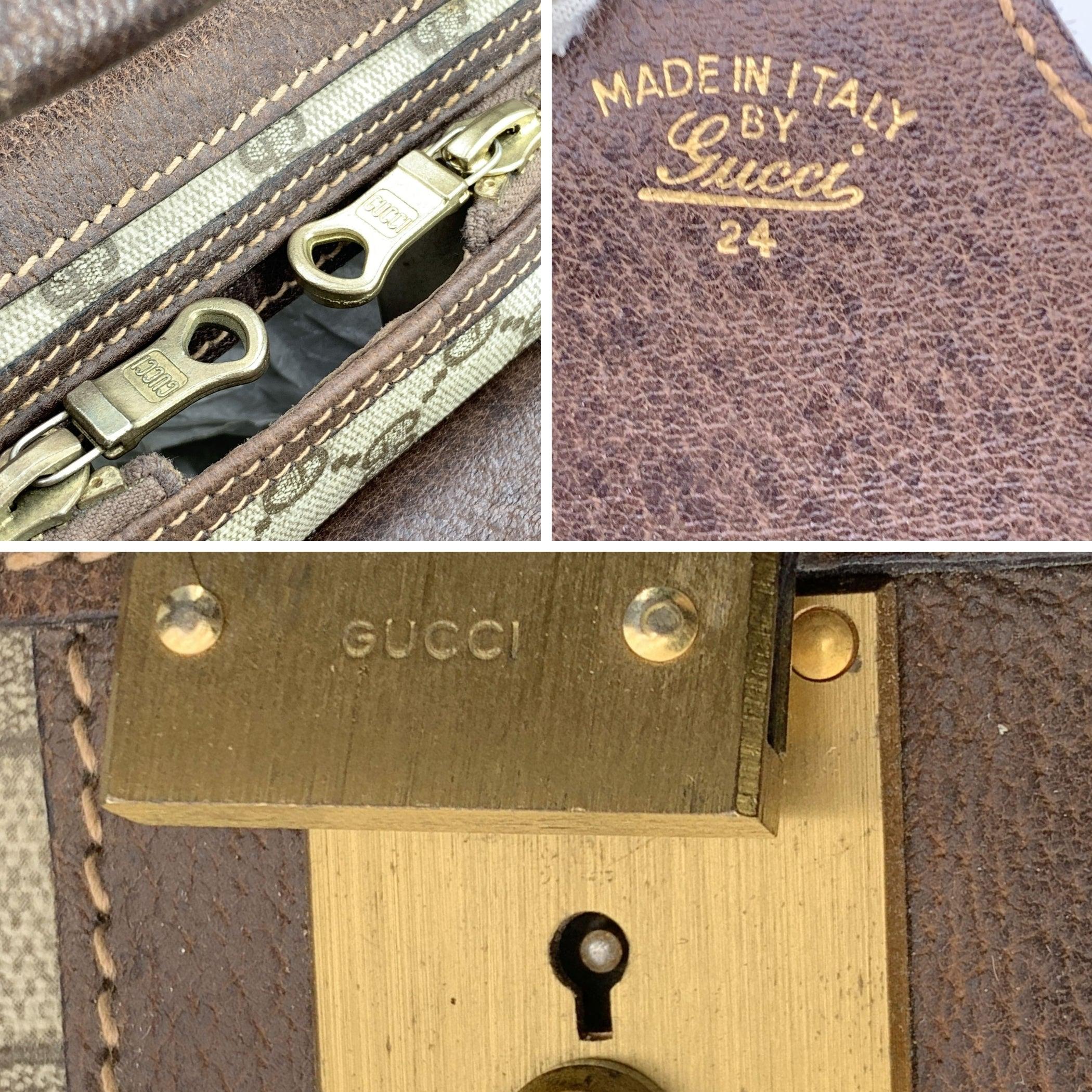 Gucci Vintage GG Supreme Monogram Canvas Suitcase Travel Bag In Good Condition In Rome, Rome