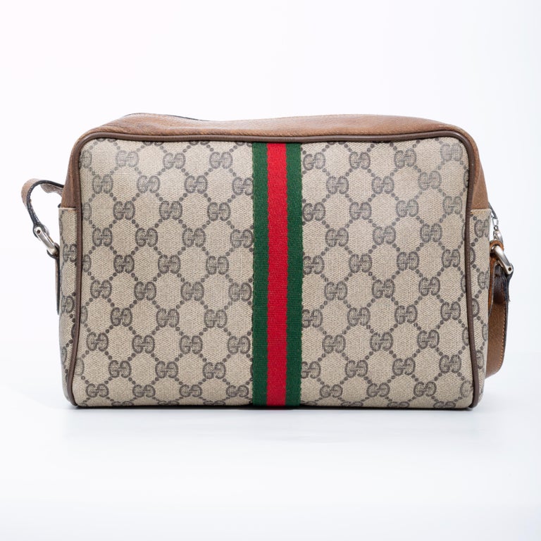 Gucci Crossbody Monogram GG Supreme Web Small Brown in Canvas/Leather with  Silver-tone - US