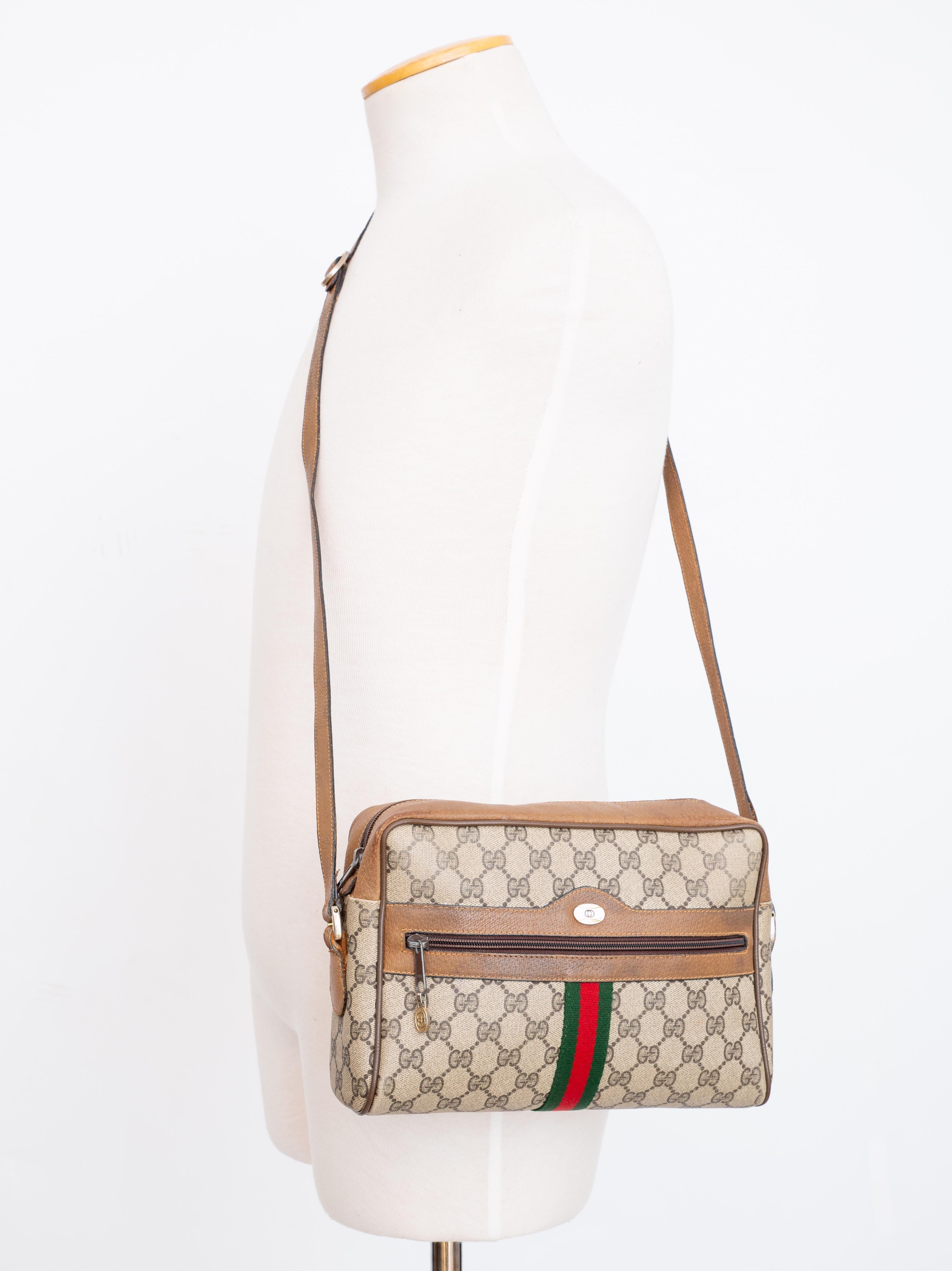 Women's or Men's Gucci Vintage GG Supreme Monogram Web Ophidia Crossbody Bag Small