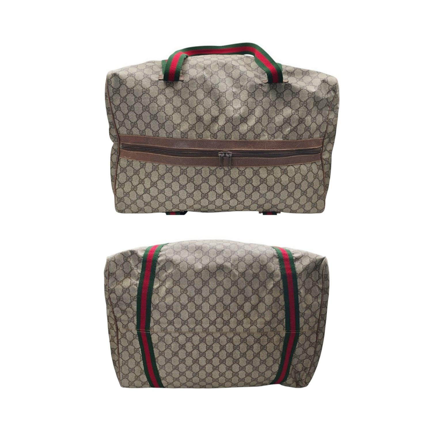Femenino o masculino Bolsa Gucci Vintage GG Supreme Weekender Duffle Bag con bolsa en venta