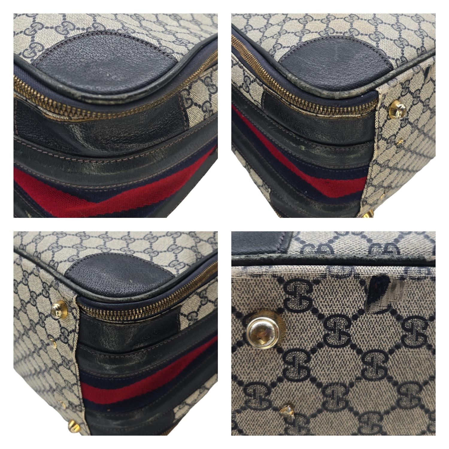 Gucci Vintage GG Web Suitcase Luggage For Sale 6