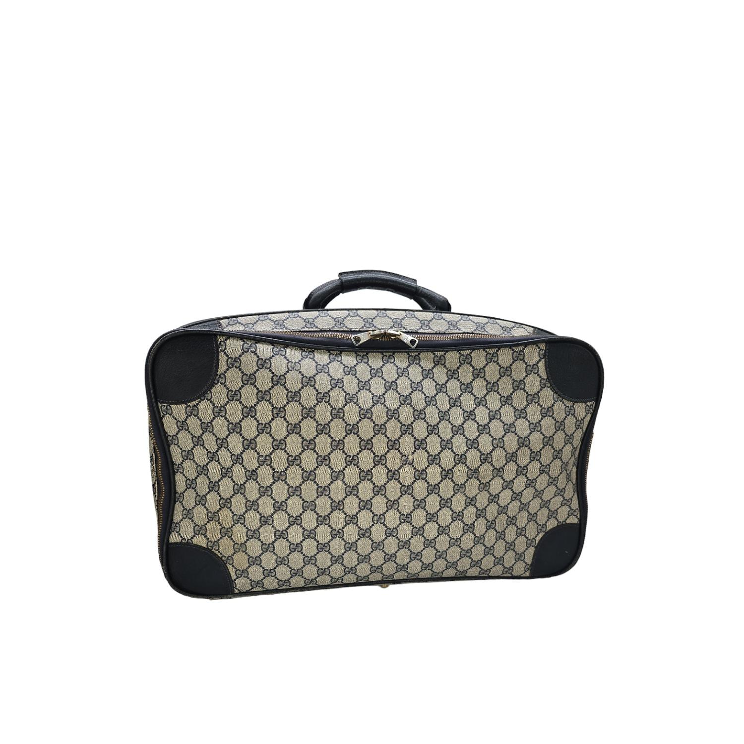 Black Gucci Vintage GG Web Suitcase Luggage For Sale