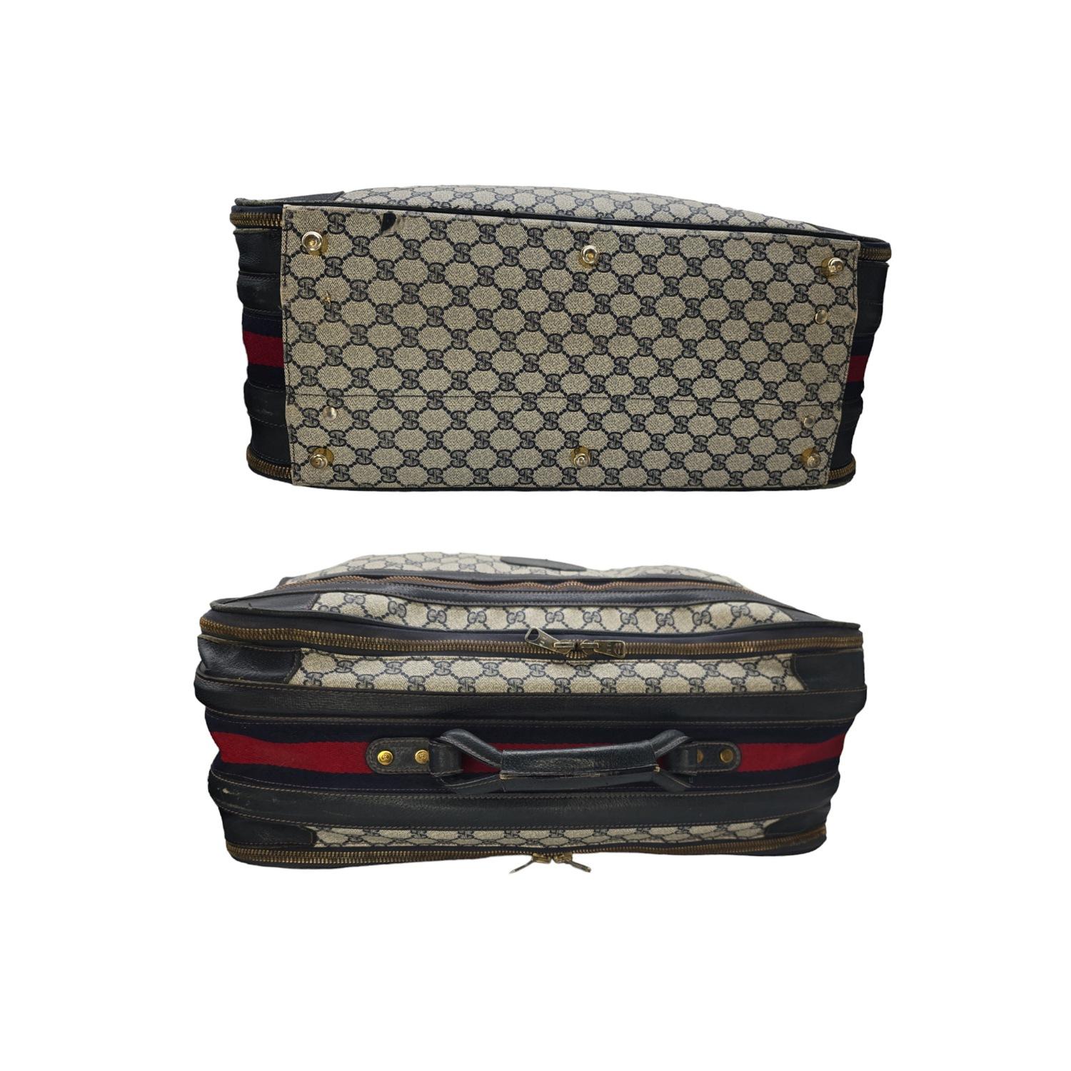 Women's or Men's Gucci Vintage GG Web Suitcase Luggage For Sale